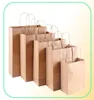 Kraft Paper Bag with Handles Wood Color Packing Gift Bags for Store Clothes Wedding Christmas Party Supplies Handbags Y06068136884