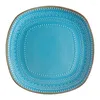 Płytki Blue Platter Ceramics Glaze w dół kolorowy sałatka warzywna biała kropka płyta europejska zwięzła gospodarstwo domowe małe stek