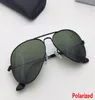 Óculos de sol polarizados clássicos piloto de alta qualidade tamanho 58mm 62mm Metal Men Mulher Mulher Brand Male Driving Gafas inclui Leath9823863