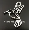 100pcs Antique Silver Hummingbird Bird Fly Charms Pendentids for Bijoux Making Finds Bracelets Europe