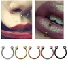 Nasenringe Stollen Mode Edelstahl Hufeisen gefälschter Ring C Clip Lip Piercing Stud Hoop für Frauen Männer Langhantel Drop Lieferung Je j otcf2