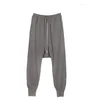 Pantaloni maschili di alta qualità in stile designer di nicchia di nicchia scuro primavera/estate sottile classico grigio grigio harem sciolto pantaloni ingannati uomini uomini