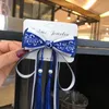 Porcellana blu antica e bianca Coparino a fiocco grande per bambini Capelli per nappa per adulti Ornamento Cinese Hanfu Hairpin