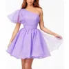 Party Dresses Wakuta One Shoulder Mini Homecoming For Teens A Line Organza Prom Gown Cocktail Dress With Flutter Sleeve