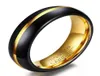 Trouwring 6 mm goud en zwart vergulde heren wolfraam carbide wietband ring voor man en vrouw maat 612 2778314