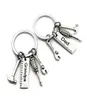 50pcslot Nytt rostfritt stål Dadverktyg Keychain Morfar Hammer Screwdriver Keyring Father Day Gifts1 85 W28229074