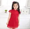 New arrival summer chinese style dress traditional red lace cheongsam qipao sleeves dress for girls kids princess dresses7412524