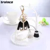 Belangrijkste ringen Luxurymerk Trendy Rhinestone Pearl Tassel Suit hanger Keychain Exquisite Women Bag Jewelry Accessoires Girl 240412