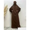 Etniska kläder muslimska kvinnliga bönutrustning islam khimar hijab dubai abaya 2 bit set arabisk svart kalkonbutik ramadan hattar dropp deli othnl