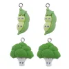 10st Kawaii Peascod Beans Broccoli Vegetabiliska matharts charm för örhängen armband nyckelringar diy pendent levererar tillbehör tillbehör