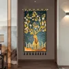 Tapisserier vardagsrum älg hängande målning tygkonst stor storlek vertikal platta hall tapestry dekoration vägg trasa flagga