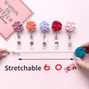 1 PCS Quality Resin Stéréoscopic Rose Rente Nurse Badge Elegant Flowers Name Tag Tag Carte Holder avec Clip Keys Lanyard