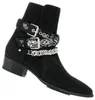 Мужчина роскошный западный ковбойский двойной пряжка, лондонский парижский парижский ремни лодыжки сапоги граффити ткань подиум -бандана ботинки ботинки 2412124