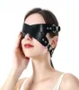 Máscara de cinto de couro da moda BDSM Cosplay Sexy Poppit Game Erotic Blindfold Masqueada Erotic Halloween Carnival Máscaras de festa Q08069730077