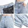 Jean pour femmes Street Street-Longle Cropped Denim Pant Papant de survêtement féminin Spring Korean Woman Casual Slim Harem Pantal