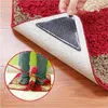 Carpets 14.5 10.5cm Reusable Anti-Skid Rubber Floor Tidy Carpet Mat Tape Sticker Black Corners Pad Washable Rug Gripper Stopper Doormat