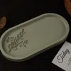 Oval Tray Cement Silicone Mögel Diy Flower Pot Concrete Gips Mögel Ashtray Coaster Crystal Mold Gips Mögel Heminredning Hantverk