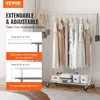 Boîtes de rangement Rack de vêtements robustes avec 450 lb Capacité - Roues de vêtements roulantes commerciales et réglable