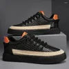 Casual Shoes 2024 Winter Board Leisure Sports One Step Flat Men's Black Leather Work Fashion