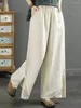 Pantalones de mujeres Arte retro Algodón bordado de estilo bordado y lino ELÁSTICO SUMELA SELECH SPAY CORTIAL CORTIVO Z341