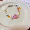 Braccialetti di fascino minar kawail rosa colorato perle in vetro acrilico miyuki filo filo fiori di fragole in rilievo per il regalo di compleanno delle donne