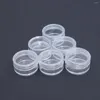 Lagringsflaskor 50 st 5g/ 5 ml runda pottenburkar med lock resebehållare för krämer prov (transparent) pulverkosmetika
