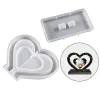 Hjärtfotoramen Pendant Crystal Epoxy Harts Mold Diy Love Photo Frame Desktop prydnad spegel silikon mögel heminredning verktyg