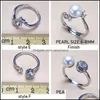 Smyckesinställningar DIY Pearl Rings Zircon Ring 925 Sier For Women Girl Justerbar blank Gift Drop Delivery Dhteu