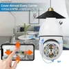 IP Cameras 10X PTZ zoom 4K 8MP Wifi E27 bulb safety baby monitor wireless automatic human tracking dual lens light monitoring cameraC240412