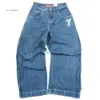 JNCO Jeans Designer masculino Jeans de alta qualidade Jeans soltos jeans retrô azul folgado cintura alta pernas largas calças de rua y2k jeans 730