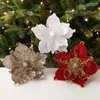 Dekorativa blommor 22 cm Champagne Flower Pendants Xmas Tree Ornaments God juldekoration Happy Year Accessories