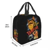 Anpassad Halloween Cat Lunch Bag Women Cooler Warm Isolated Thermal Lunch Box For Children School Food Picnic Tote Påsar