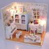 Doll House Furniture Diy Dollhouse Diy Cabin Mini House Handgjorda Assembly Model Romantic Summer Lazy Blossoming Half Summer