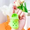 Mini Slipper Keychain Cute Fun Hole Shoes Key Chain Ring Purse Bag Backpack Charm Earbud Case Cover Accessories Women Girls Gift