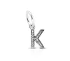Letter K Authentic 925 Sterling Silver Jewelry Crystal A-Z Letter Pendant Charms Fit For Original Bracelet & Necklace791323CZ4778854