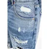 Calças masculinas High Street Potholes Retro retro skate casual shorts de jeans esfarrapados