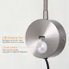 Tokili -plugg i vägglampor för bokläsningslampor flexibla med USB -laddare Touch på/av/dimmer spotlight säng headboard gooseneck uppgift sconce inomhus dekor fokus led 3w