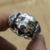 S925 Серебряные украшения для мужской личности Зодиак -собака открытое кольцо винтажное тайское кольцо 240412