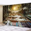 Tapestries Vintage Mystery Library Tapestry Pohemian Decorations for Room Wall Wall Canvas Tapiz de Pled