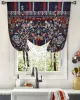 Flower Indian Bohemia Window Curtain for Living Room Home Decor Roman Curtain Kitchen Tie-up Curtains Adjustable Drapes