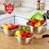 Bowls 1 PC Stainless Steel Round Thicken Soup Salad Egg Mixing Bowl Palte For Storage Container Kitchen Tableware Utensils