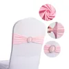 Chair Covers 2pcs/lot El Wedding Banquet Back Cover Decoration Free Bow Flower Fabric Elastic Strap