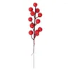 Fleurs décoratives Simulation de Noël Berry 14 Berries Fleur artificielle Fruit de cerise Plantes Party Decoration DIY CADEAU