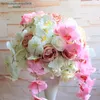 Dekorativa blommor 40 cm anpassade vackra konstgjorda siden rosvägg bröllop bakgrund dekoration 2/3 rund blommor ballbord mittpunkt