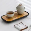 Conjuntos de teaware portáteis com xícaras de viagem e uma panela para duas horas de chá solo perfeitas