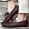 Casual schoenen gouden jonge bruiloft mannen echte lederen loafers mode herenkantoor zakelijke flats sociale jurk mocassins