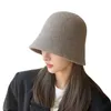 Berets Knitted Hat Soft Material Winter Women's Uv Protection Bucket With Deep Brimless Design For Cold Resistance Windproof