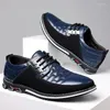 Casual Shoes Men's Leather Formal Party Business Bind Bekväm sport 2024 Kampanj