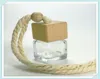 Parfymflaska hänge bil aromaterapi hängande fyrkantig björkträ täcker trä pärlstav bomull rep2484867