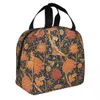 William Morris Orange Cray Floral Art Isolated Lunch Bag Thermal Bag återanvändbar vintage mönster Boho Flower Tote Lunch Box